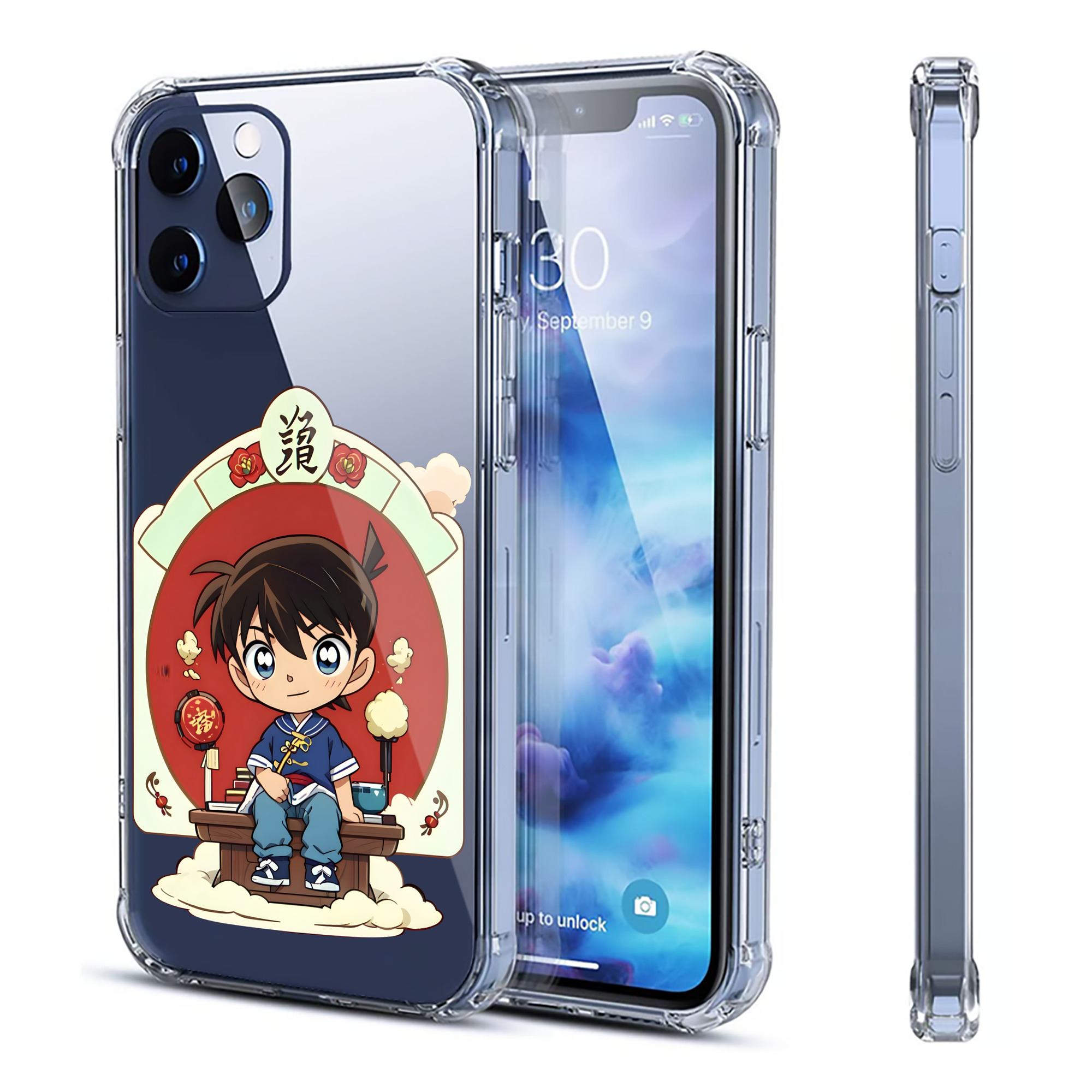 （画像用） 名探偵コナン 江戸川 コナン Detective Conan Conan Edogawa 【iPhone 12シリーズ対応】透明スマホケース（クリアソフトケース）